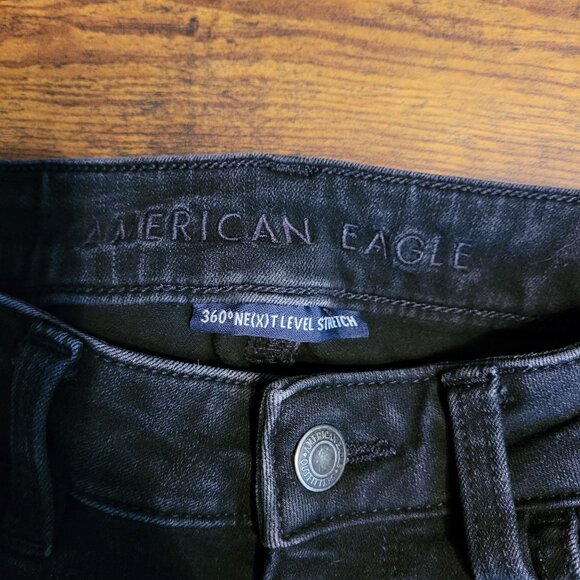 American Eagle Jeans 4 R Jegging Super Hi Rise 360 Next Level Stretch Black Wash - Picture 4 of 12